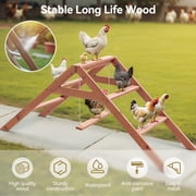 Extra Large Chicken Roosting Bars, DOMIPET 69 Wooden Chicken Roosting Ladder with Swing, Chicken Perches Activity Play Set for Coop Accessories, Fun Roost Toys for Hens, Easy to Assemble & Clean