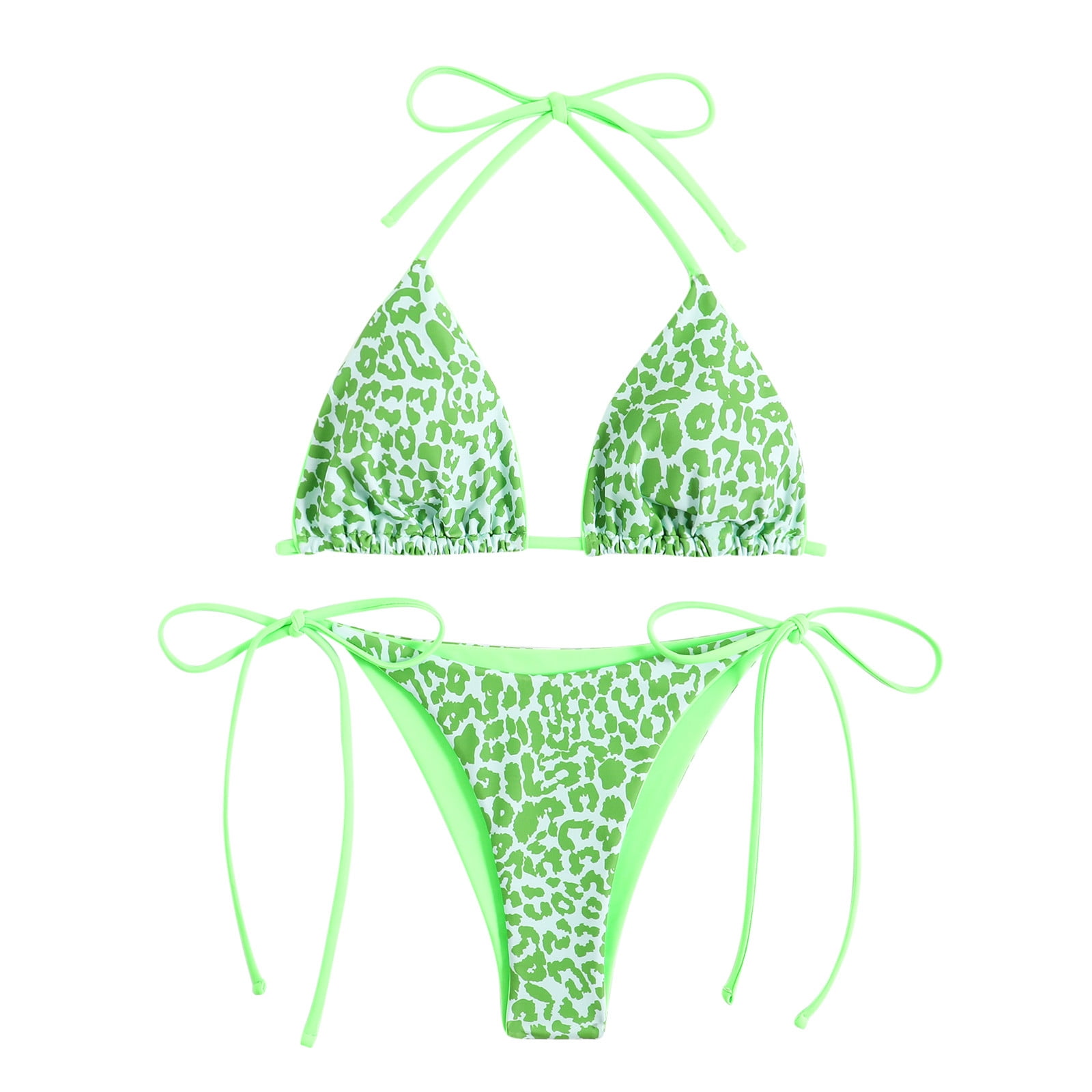 leopard and lime green swimsuit
