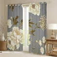 thumbnail image 2 of Manfei Retro Rustic Flower Black Out Curtains,Natural Plant Curtains Pack of 2 (42x63 Each),Beige Gray Bedroom Curtains For Girls Boys,Super Cozy Room Decor, 2 of 6