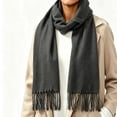 thumbnail image 5 of LUVDA Knit Scarf Wrap for Women Solid Long Fringe Warm Casual Fall Winter, 5 of 5