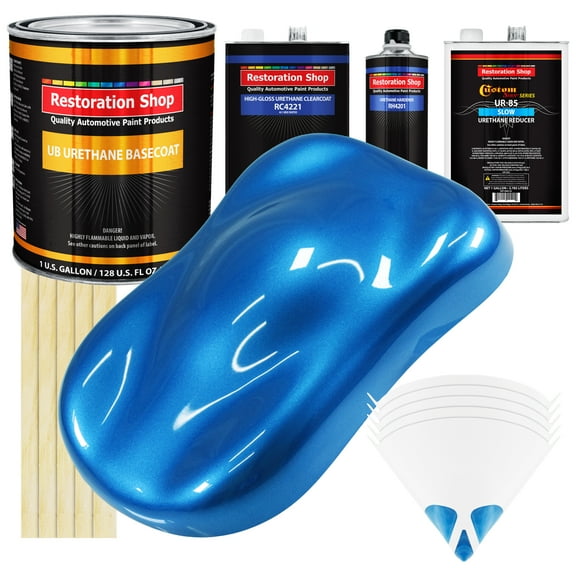 Fiji Blue Metallic SLOW 1 Gallon Auto Car Paint Kit URETHANE BASECOAT Clearcoat