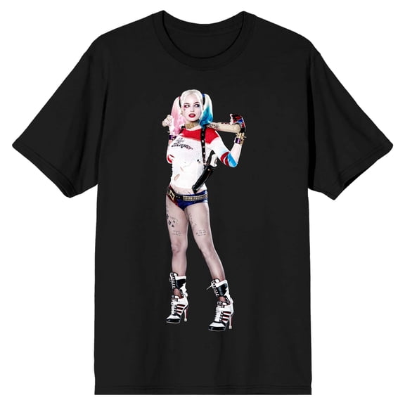 Dr. Harleen Frances Quinzel Harley Quinn Suicide Squad Men's Black T-Shirt Tee Shirt-Small