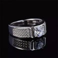 thumbnail image 4 of 2.00Ct Round Cut Simulated Diamond Men's Engagement Band Ring 14k White Gold Plated 925 Silver, 4 of 5