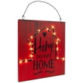 thumbnail image 3 of Northlight LED Lighted Rustic Home Sweet Home Hanging Wall Sign - 8" x 8" - Red and Black, 3 of 7