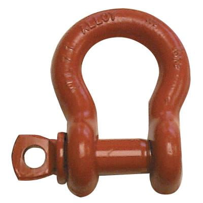 Screw Pin Anchor Shackles, 3/8 In Bail Size, 1.5 Tons, Orange Paint | Bundle of 2 Each