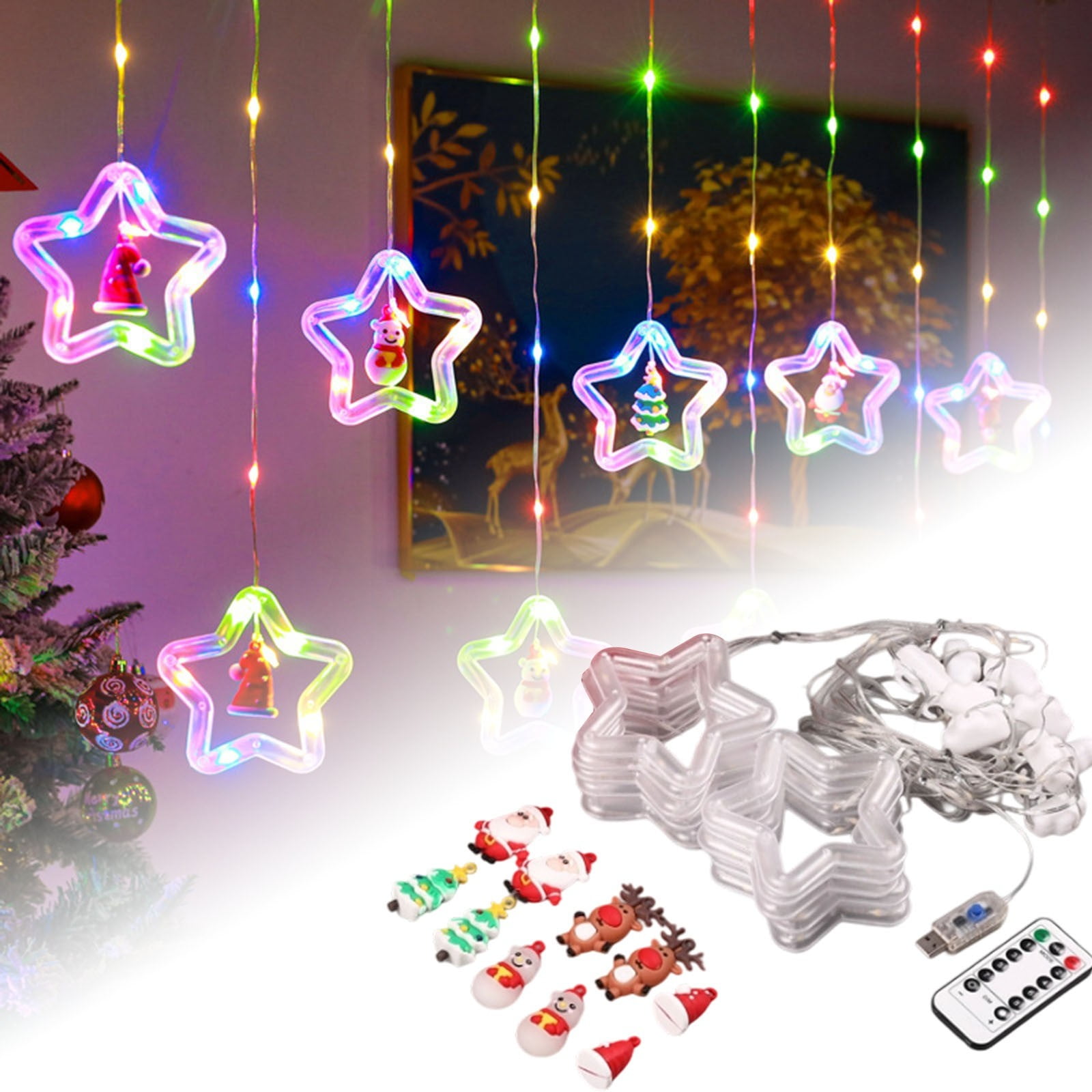 Star Shaped String Lights Festive Home Party Holiday Versatile Indoor Outdoor Christmas USB Decorative Solution