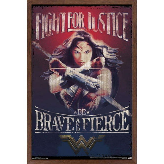 DC Comics Movie - Wonder Woman - Justice Wall Poster, 14.725" x 22.375", Framed