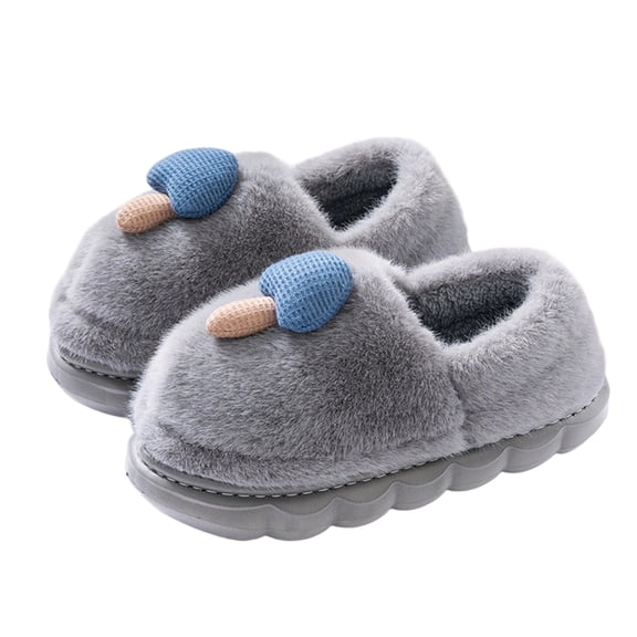 Fengactive Womens Plush Slippers Cute Mushroom Decor Warm Indoor House Slippers Non Slip Winter Home Shoes