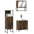 thumbnail image 1 of vidaXL 3 Piece Bathroom Furniture Set Smoked Oak Engineered Wood, 1 of 5