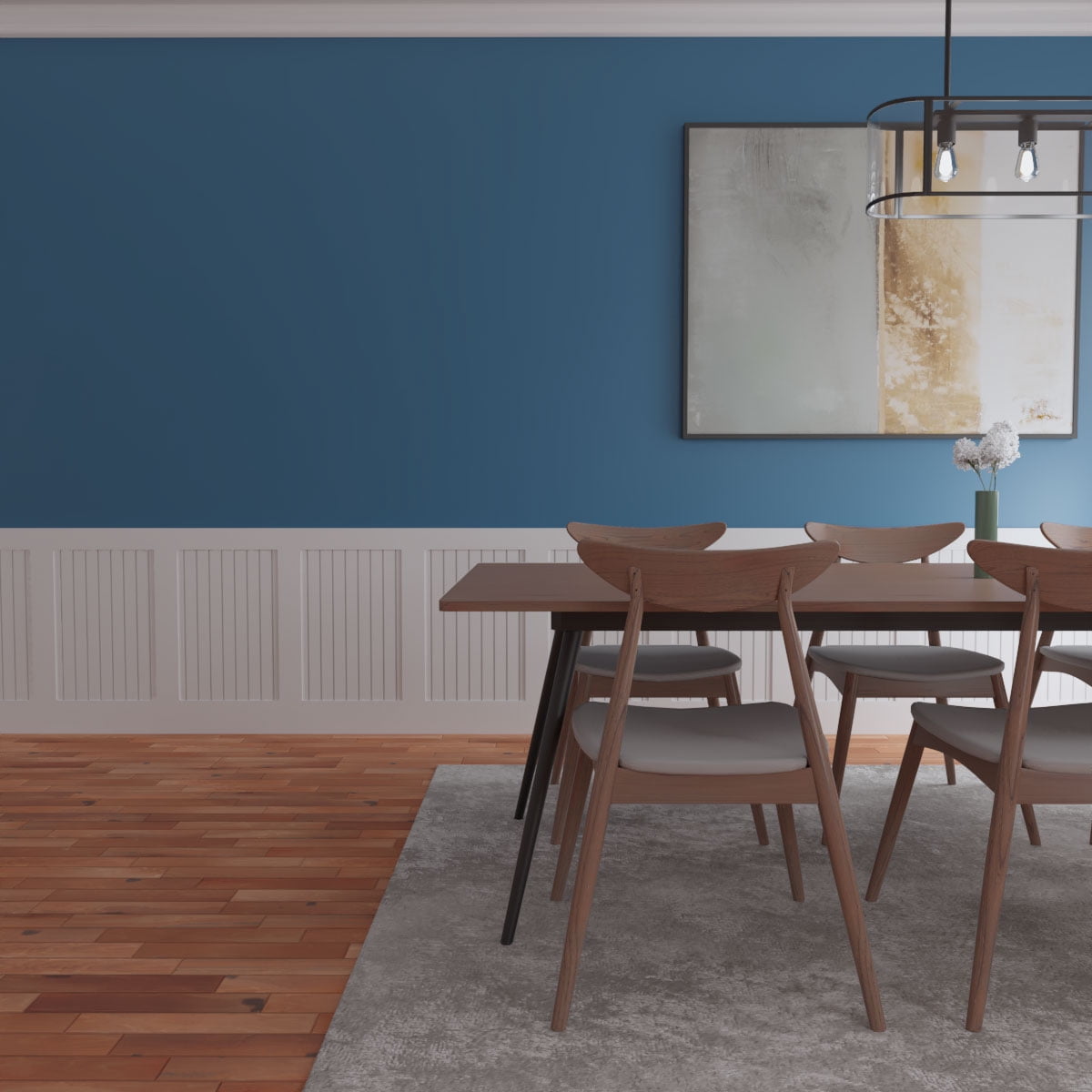 Ekena Millwork 32"H x 94 1/2"W Framed Beadboard PVC Wainscot Paneling Kit