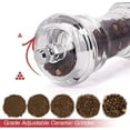 Manual Pepper Mill and Salt Shaker Set Transparent Adjustable Grinder and Cellar Acrylic
