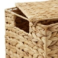 thumbnail image 5 of Casafield Set of 3 Water Hyacinth Storage Baskets with Lids, Natural - Small, Medium, Large - Decorative Bins for Bathroom, Closets, Laundry, Shelves, 5 of 7