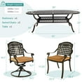 thumbnail image 7 of MEETWARM 9-Piece Outdoor Patio Dining Set, All-Weather Cast Aluminum Patio Conversation Set with 6 Stationary, 2 Swivel Rocker Chairs, 1 Oval Table, 8 Cushions, 2.2" Umbrella Hole, 7 of 7