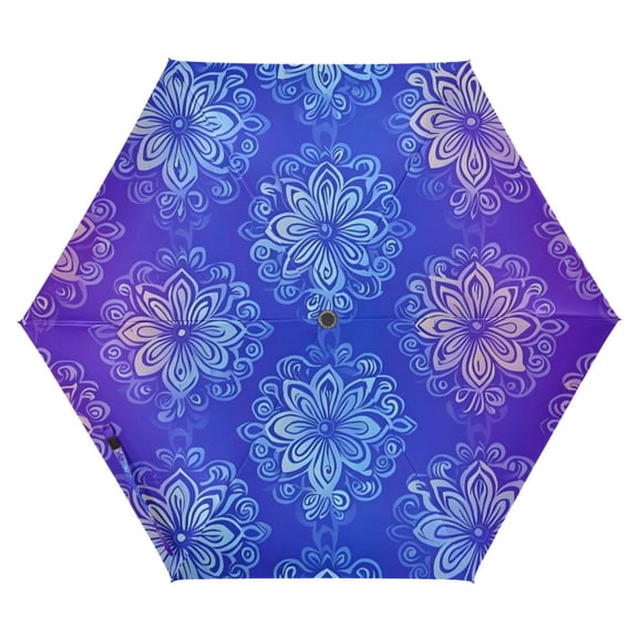 ALAZA Bohemia Mandalapattern UPF 50 Compact Folding Umbrella for Rain Travel Umbrella Packable