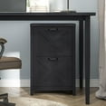 thumbnail image 4 of 2 Drawer Small File Cabinet, Farmhouse Vertical Filing Cabinet Fits Letter and A4 Size, Under Desk Wooden File Cabinets for Home Office, Printer Stand, Black, 4 of 16