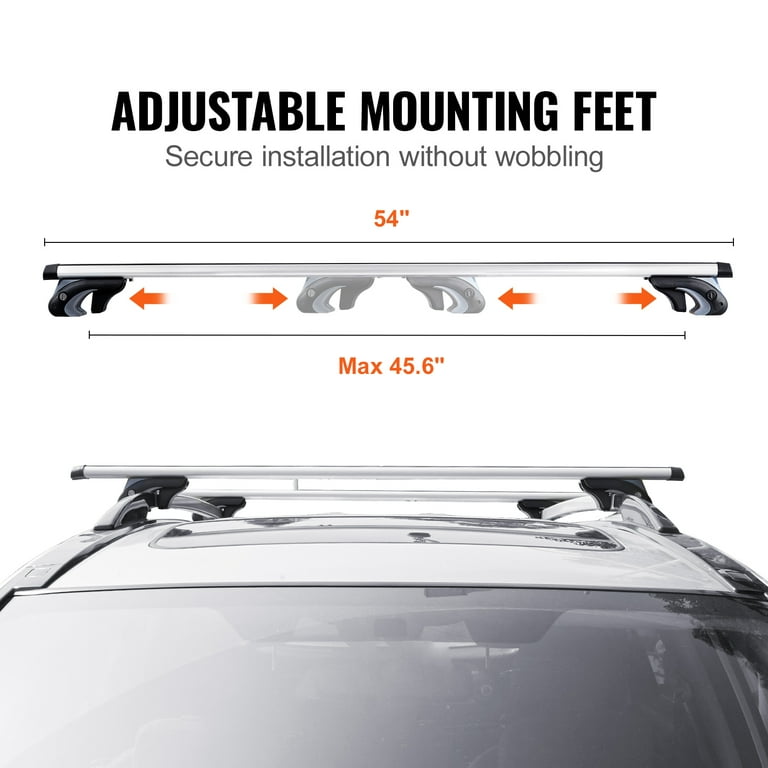 BENTISM Universal Roof Rack Cross Bars, 54 Aluminum Roof Rack Crossbars,  Fit Existing Raised Side Rail with Gap, 200 lbs Load Capacity, Adjustable