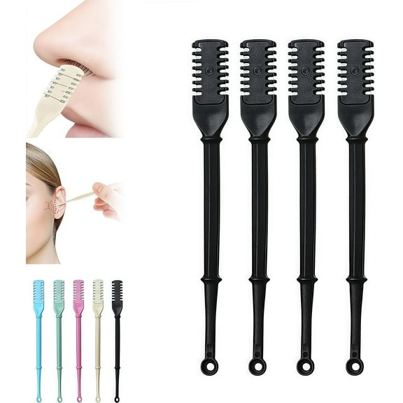2 in 1 Nasal Hair Cutter for Women and Men,2025 Upgraded Nasal Hair Trimmer,Manual 360° Rotating Nose Hairs Remover Tool,Double Sided Nose Hairs Cleaner with Ear Picke,Travel Essentials