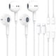 thumbnail image 1 of wonima11 2 Pack Wired Earbuds for iPhone Headphones Wired Lightning Earphones Built-in Microphone & Volume Control Headsets Compatible for iPhone 14/13/12/11/XR/XS/X/8/7/SE/Pro/Pro Max, White, 1 of 1
