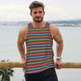 thumbnail image 6 of Honeii Mexican Leopard Serape Blanket Stripes Pattern Men's Workout Tank Top Casual Sleeveless Gym Muscle Shirts Bodybuilding Tee-4X-Large, 6 of 7