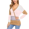 thumbnail image 3 of RKSTN Chandails pour Femmes Mode Décontractée Manches Longues Contraste de Couleur Patchwork Chandail Blouse Automne Chandails, 3 of 4