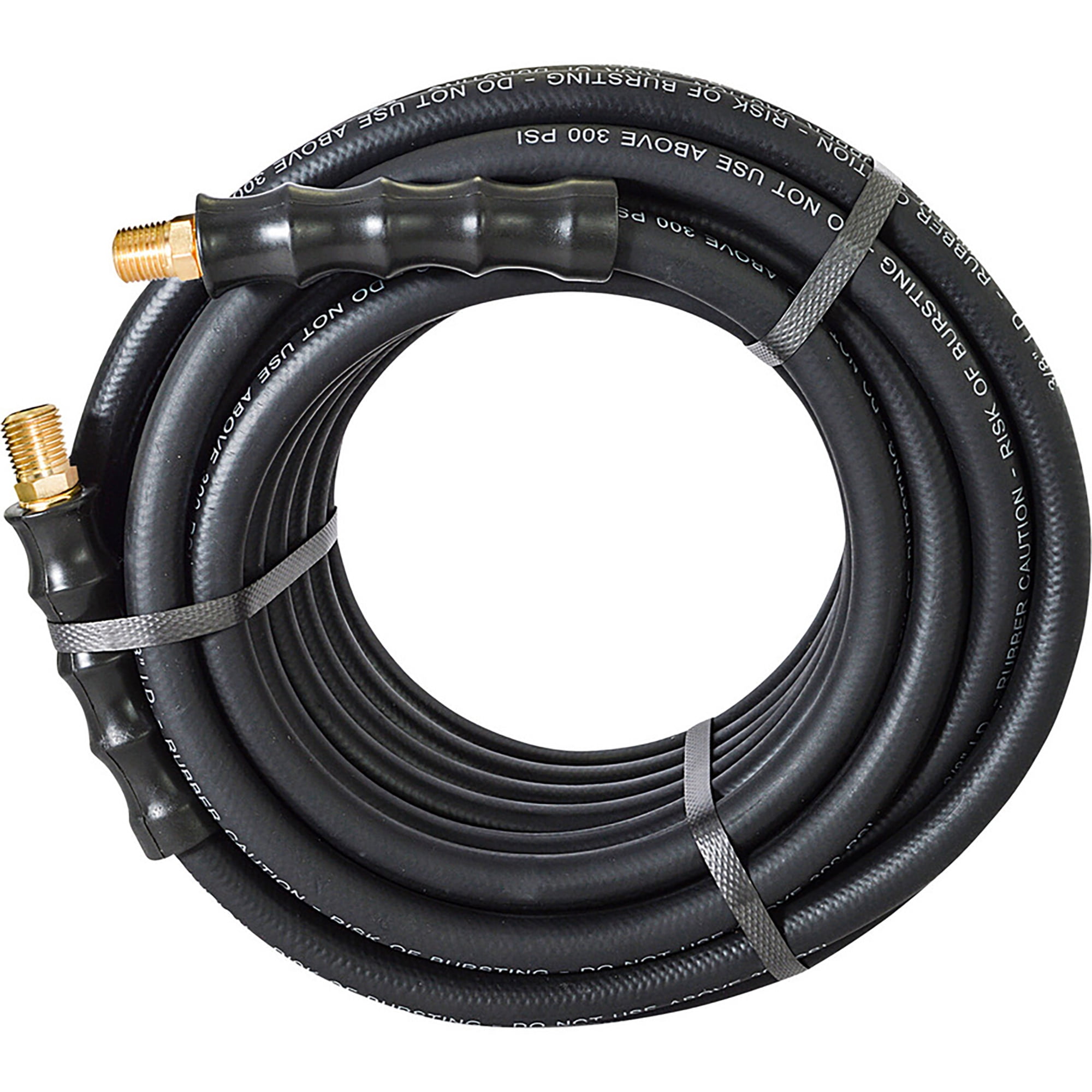 Klutch Rubber Air Hose, 3/8in. x 100ft., 300 PSI, Ozone-Resistant Cover