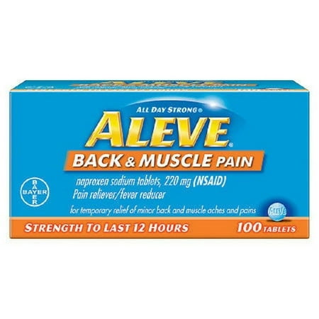 Aleve Back & Muscle Pain 12 Hour Tablets, 100 ct (Best Treatment For Pulled Back Muscle)