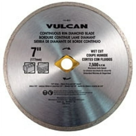 UPC: 0066366932973 | Vulcan Continuous Rim Circular Saw Blade  7 In Dia X 0.08 In Thick  5/8 In Arbor  Cobalt