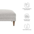 thumbnail image 6 of Modway Zoya Down Filled Overstuffed Ottoman in Light Gray Fabric, 6 of 8