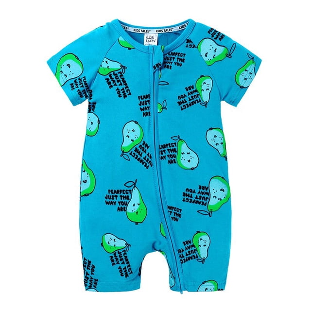 Pelele de verano para niñas pequeñas, ropa de animales de manga corta para recién nacidos, peleles para niños pequeños, mono de algodón con cremallera, trajes infantiles 6M Gao Jinjia LED