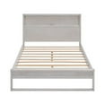 thumbnail image 5 of Full Size Platform Bed with Storage Headboard, Sockets and USB Ports, Solid Wood Full Bed Frame with Storage Shelves, No Box Spring Needed, Antique White, 5 of 7