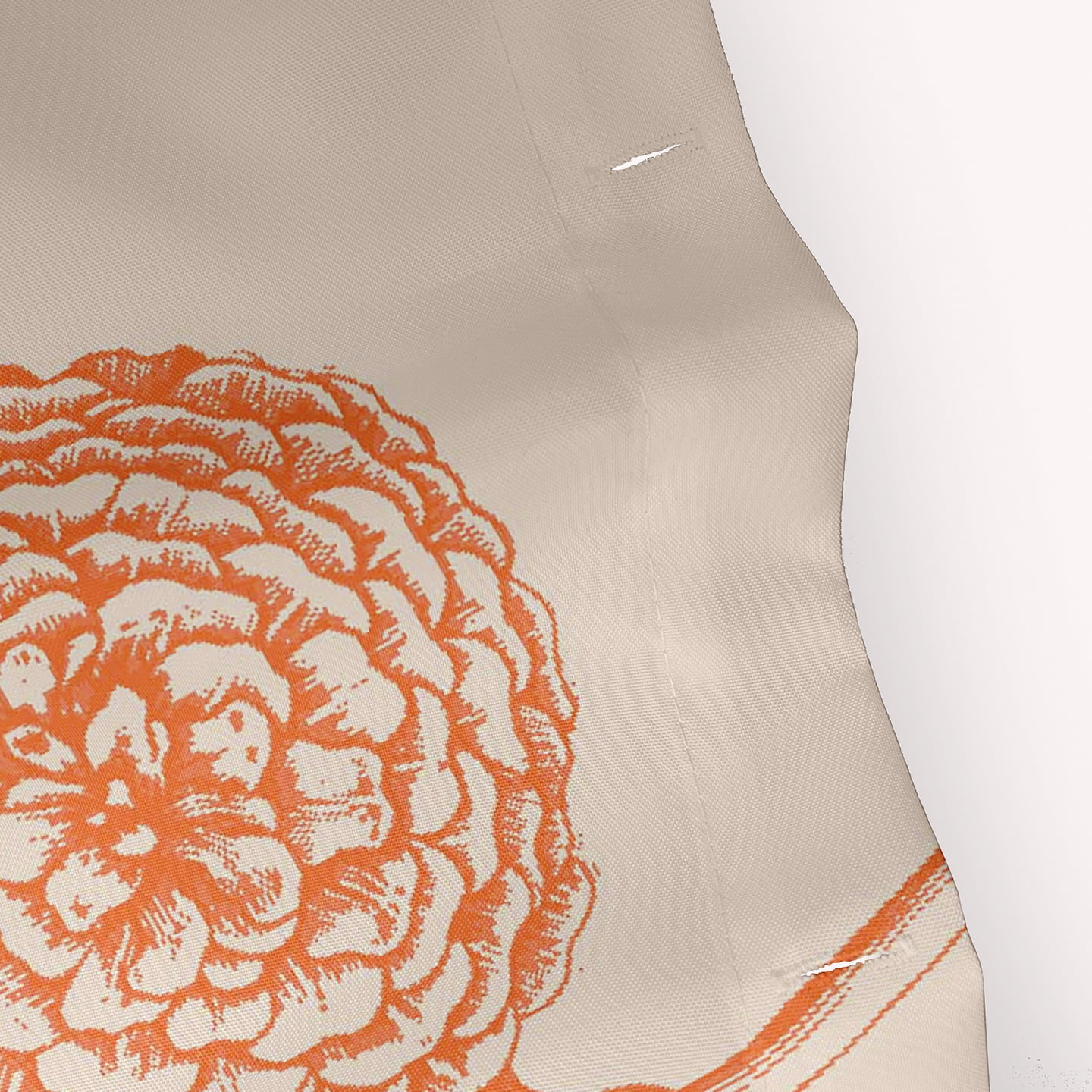 Simply Daisy 70" W x 73" L Antique Flowers Polyester Shower Curtain, Orange [1 Ct]