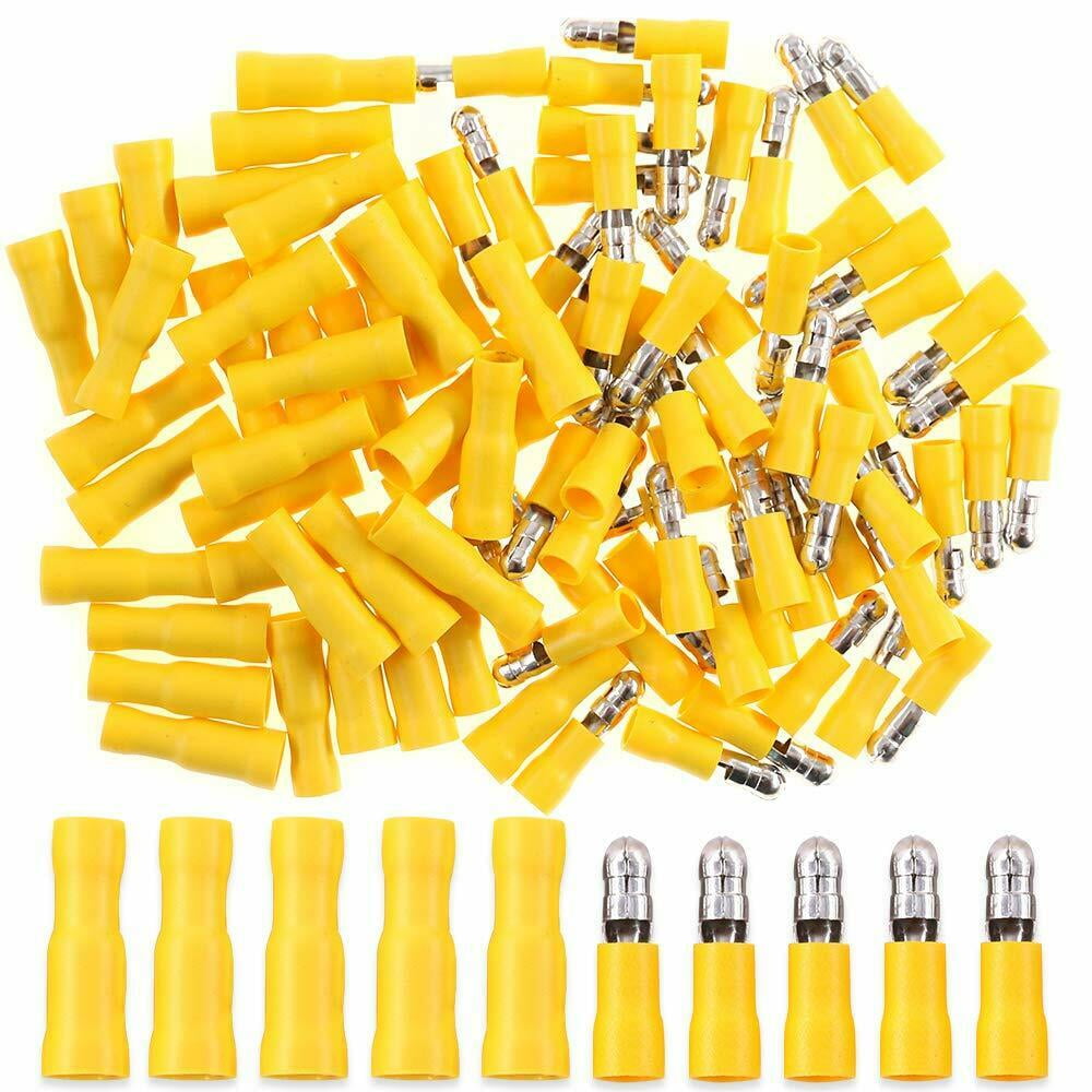30Pcs 4mm Male Insulated Bullet Crimp Terminal Connector 22-16 AWG 