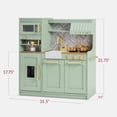 thumbnail image 3 of Best Choice Products Wooden Toddler Kitchen Playset with Espresso Machine, Toy Storage and 17 Accessories - Sage, 3 of 9