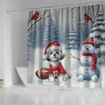 thumbnail image 4 of Hello Winter Shih Tzu Football Snowman Welcome Snowy Morning Shower Curtain Lion Dog Lover Gifts Waterproof Bathroom Bathtub Curtain - 01012, 4 of 5