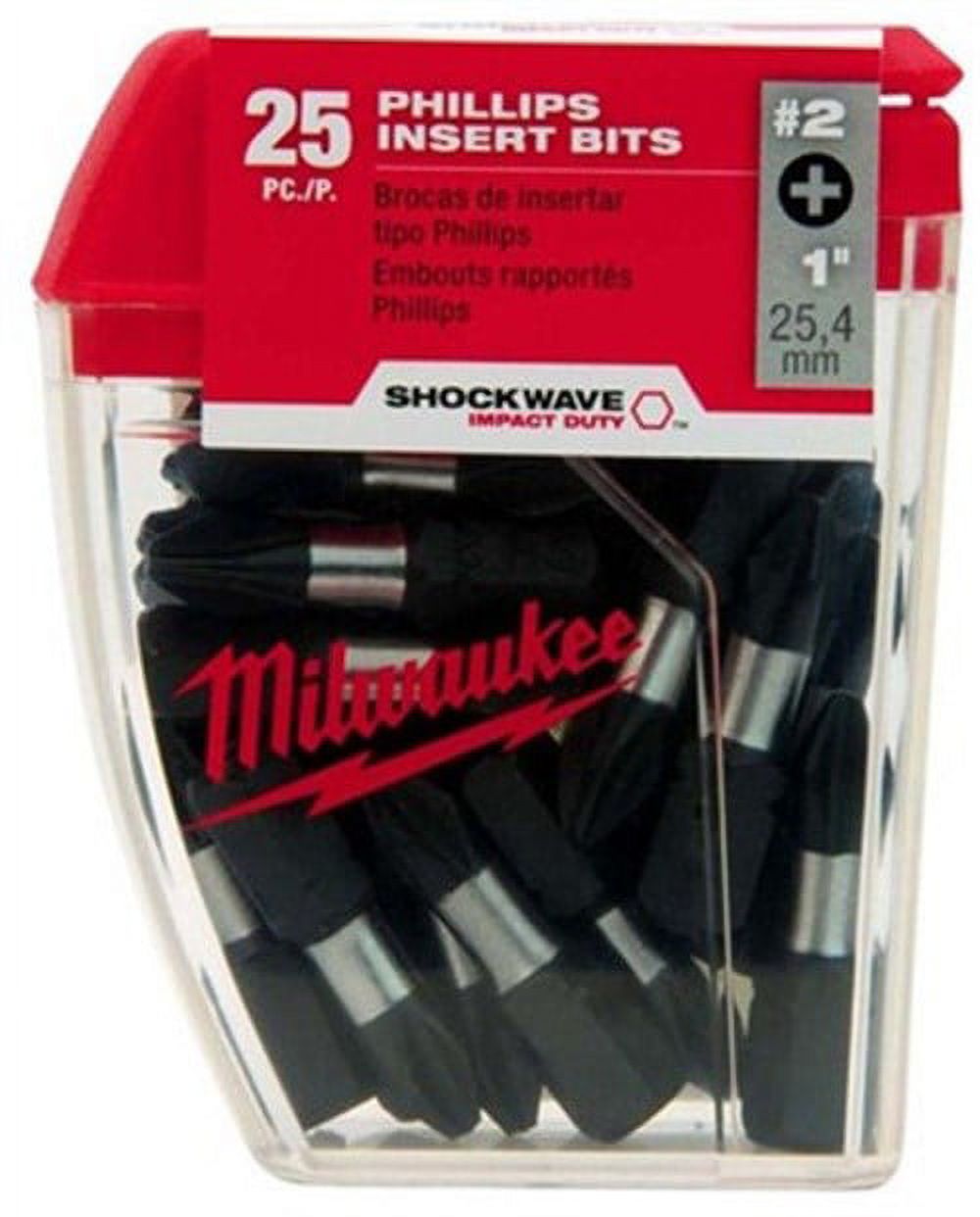 Milwaukee 48-32-4604 - SHOCKWAVE #2 Phillips Insert Bit Contractor Pack - image 2 of 2