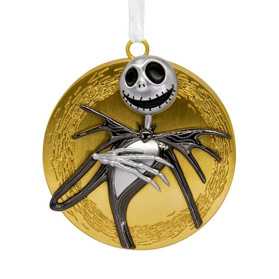 Hallmark Christmas Ornament (Disney Tim Burton's The Nightmare before Christmas Jack Skellington on Moon, Metal), 1 Count