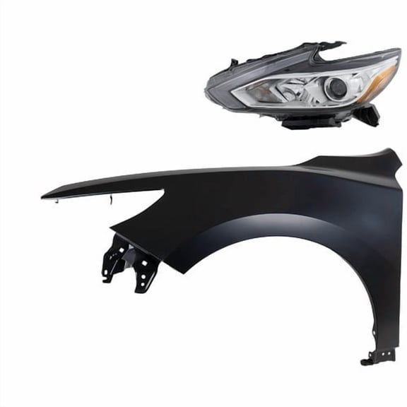Headlight Kit For 2016-2018 Nissan Altima Left Side Assembly Halogen with Fender