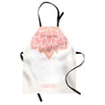thumbnail image 1 of Floral Apron, Simple Lotus Flower and Dots with Typography, Unisex Kitchen Bib with Adjustable Neck for Cooking Gardening, Adult Size, Blush and Off White, by Ambesonne, 1 of 4