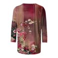 thumbnail image 4 of Women's Scoop Neck Short Sleeve Pleated Front Blouse Tunic Top Plus Size, 4 of 5