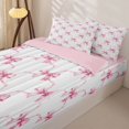 thumbnail image 3 of Homewish Kawaii Bow Zipper Twin Comforter Sets with Fitted Sheet and 2 Pillowcases For Girls,Pink Bowknot Bowtie Zipper Bedding Set,Pink Reversible,4-Piece, 3 of 7