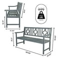 thumbnail image 3 of Sloane 59.1" 3-Seat Ogee Diamond-Back 600-Lbs Support Acacia Wood Outdoor Garden Patio Bench, Gray, 3 of 8