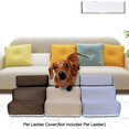 thumbnail image 3 of Pet Ladder Cover Detachable Comfortable Faux Leather Non-slip Dog Ramp Stairs Case For Puppy 1 Khaki, 3 of 5