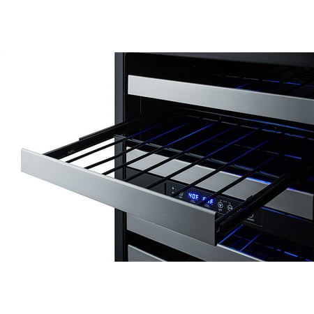 Summit Appliance - 46-Bottle Dual Zone Wine Cooler - Stainless steel