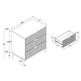 thumbnail image 6 of LIVILAND Modern 3-Drawer Nightstand Bedside Table End Table Furniture - Navy, 6 of 6