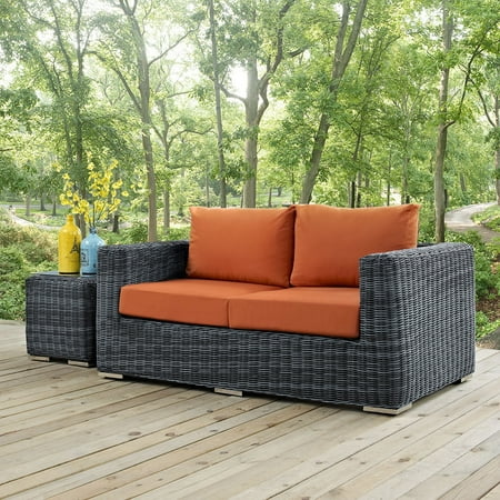 Modway Summon Outdoor Patio Sunbrella® Loveseat in Canvas Tuscan