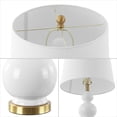 thumbnail image 4 of JONATHAN Y Bowen 27.5" Contemporary Transitional Ceramic Gourd LED Table Lamp, White/Brass Gold, JYL4023D, 4 of 7