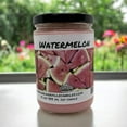 thumbnail image 3 of Watermelon Vegan Coconut Soy 12 oz/ 355 ml Candle Hand-poured, Eco-friendly, Clean Burning, Fruity Wood Wick, 3 of 5