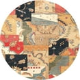 thumbnail image 1 of Ahgly Company Indoor Round Traditional Sienna Brown Patchwork Area Rugs, 3' Round, 1 of 6