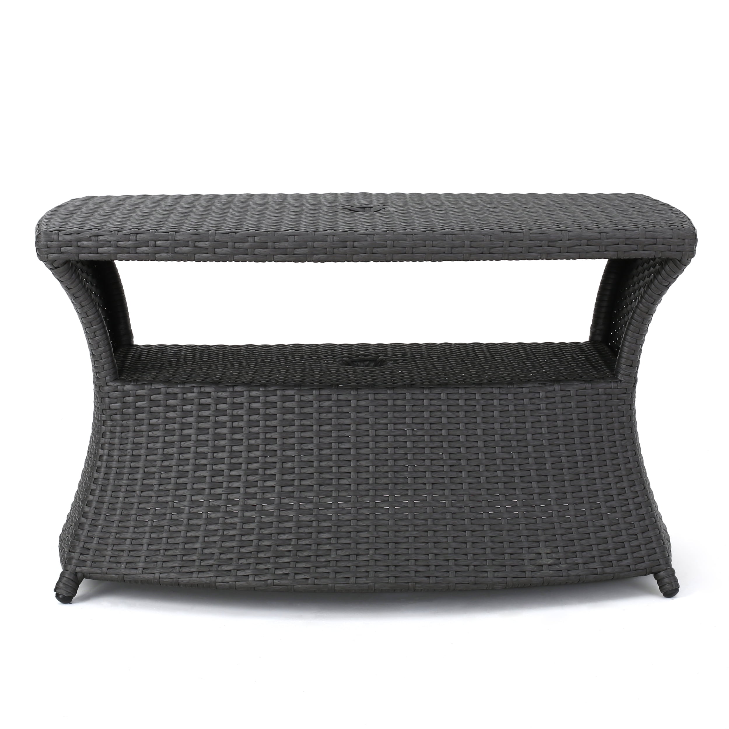 Amarelle Outdoor Wicker Side Table, Grey