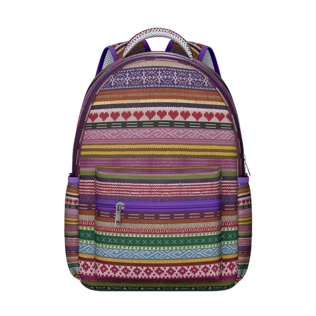 Rustic Artistic Natural Floral School Backpack, Durable and Scratch-Resistant, Adjustable Shoulder Straps with Earthy Bohemian Style and Vintage Fashion Pattern for Student